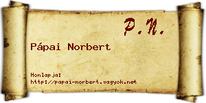 Pápai Norbert névjegykártya
