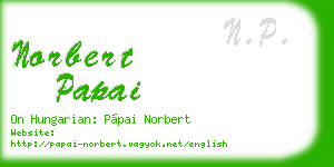 norbert papai business card