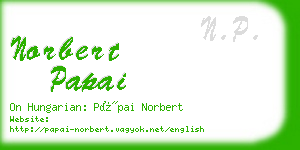 norbert papai business card